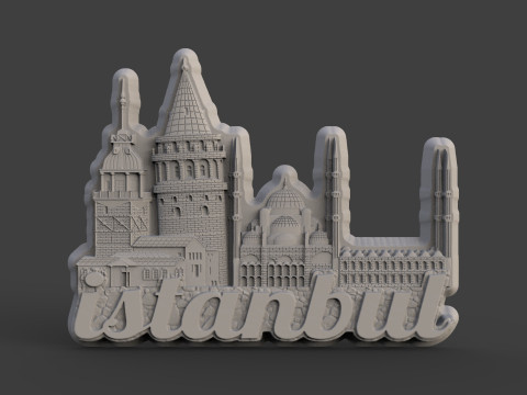 Istanbul souvenir bas relief 3D 프린트 모델
