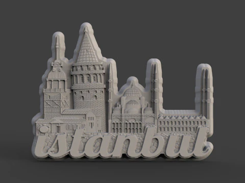 Istanbul souvenir bas relief 3D Print Model