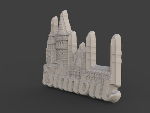 Istanbul souvenir bas relief 3D 프린트 모델