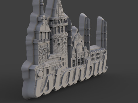 Istanbul souvenir bas relief 3D 프린트 모델