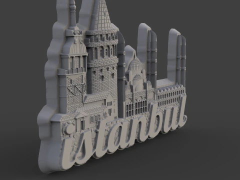 Istanbul souvenir bas relief 3D Print Model