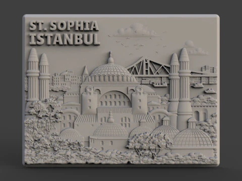 Hagia Sophia souvenir bas relief 3D Print Model