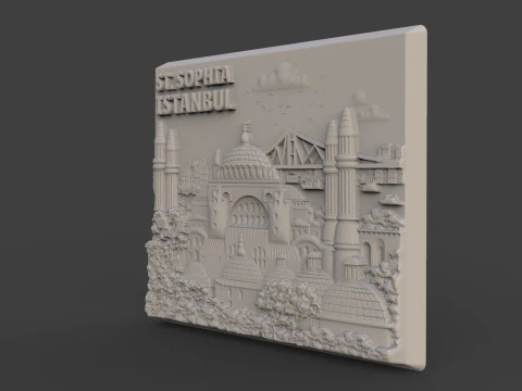 Hagia Sophia souvenir bas relief 3D Print Model