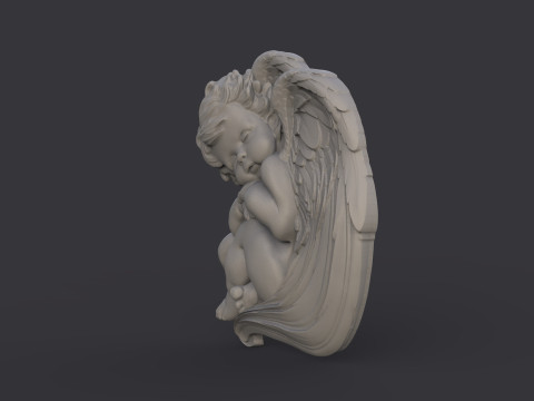 Sleeping baby angel bas relief 3D 프린트 모델