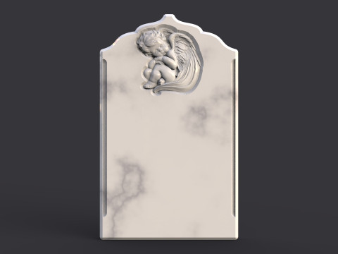 Baby angel tombstone Model Cetak 3D