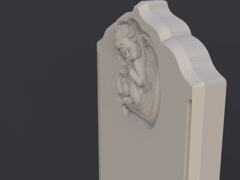 Baby angel tombstone 3D Print Model