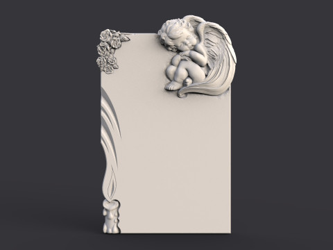 Baby angel tombstone Model Cetak 3D