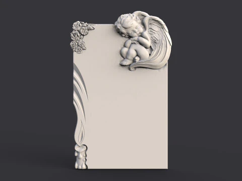 L&aacute;pida del &aacute;ngel beb&eacute; Modelo de impresión 3D