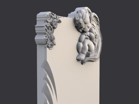Baby angel tombstone 3D 프린트 모델