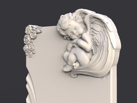 Baby angel tombstone 3D 프린트 모델