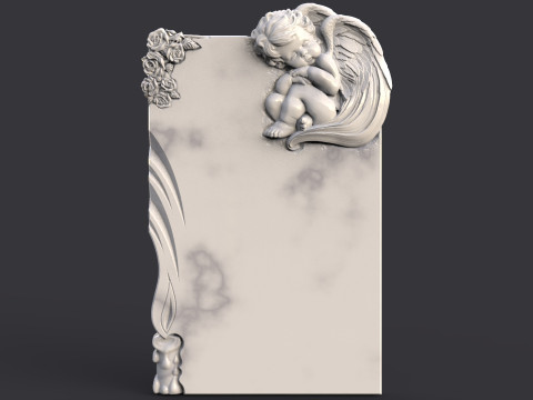 Baby angel tombstone 3D 프린트 모델