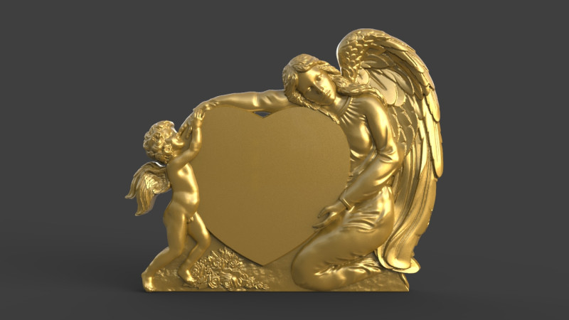 Mother and son tombstone 3D 프린트 모델 .c4d .max .obj .3ds .fbx .stl .blend 