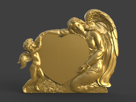 Mother and son tombstone 3D Print Model