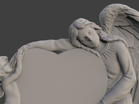 Mother and son tombstone 3D 프린트 모델