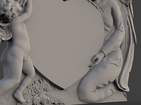 Mother and son tombstone 3D 프린트 모델