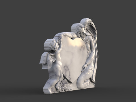 Mother and son tombstone 3D 프린트 모델