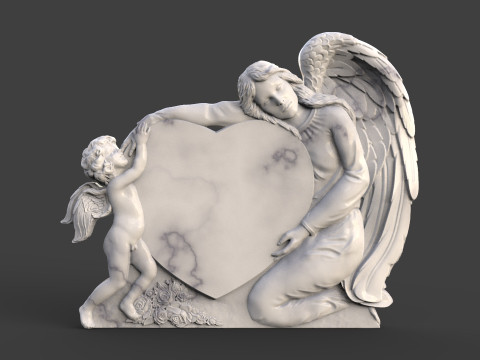 Mother and son tombstone 3D 프린트 모델