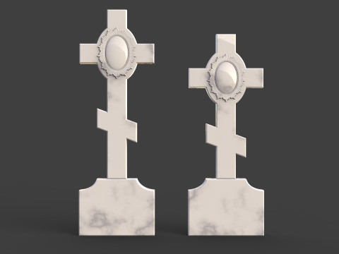 Cross tombstone 3D Print Model