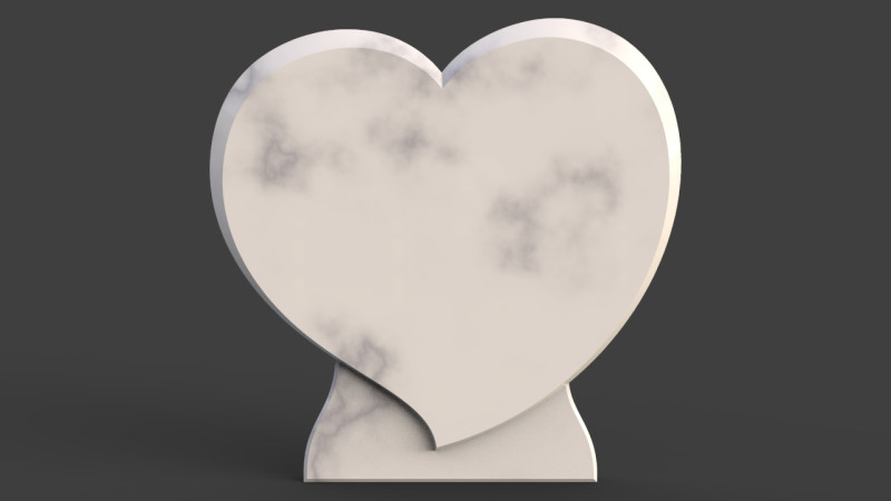 Heart shaped tombstone Modello di stampa 3D .c4d .max .obj .3ds .fbx .stl .blend