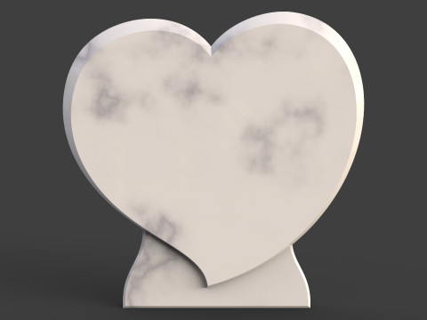 Heart shaped tombstone 3D Print Model