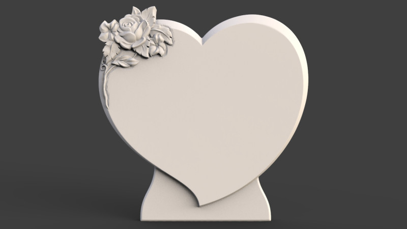 Memorial tombstone with rose 3D 打印模型 .c4d .max .obj .3ds .fbx .stl .blend
