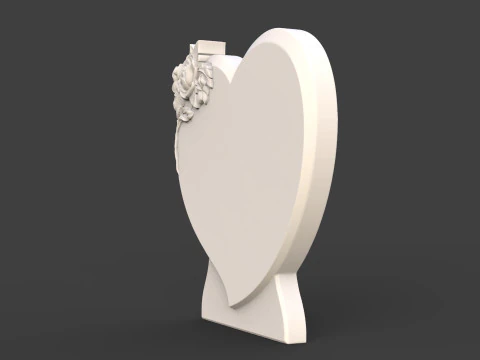 Memorial tombstone with rose 3D Print Model