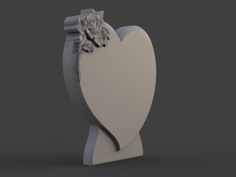 Memorial tombstone with rose 3D 打印模型