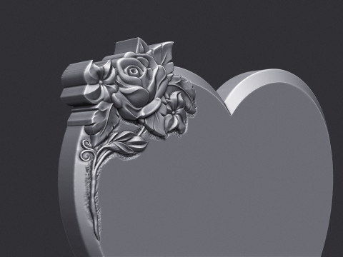 Memorial tombstone with rose 3D 打印模型