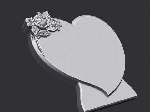 Memorial tombstone with rose 3D 打印模型