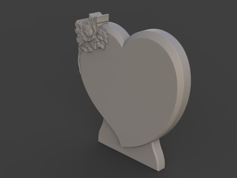Memorial tombstone with rose 3D 打印模型