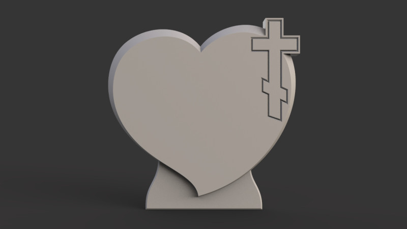 Memorial tombstone with cross 3D Druckmodell .c4d .max .obj .3ds .fbx .stl .blend 