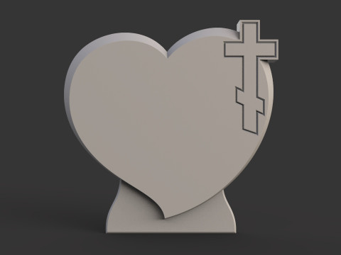 Memorial tombstone with cross 3D Print Model