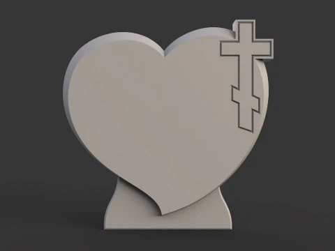 L&aacute;pida conmemorativa con cruz. Modelo de impresión 3D