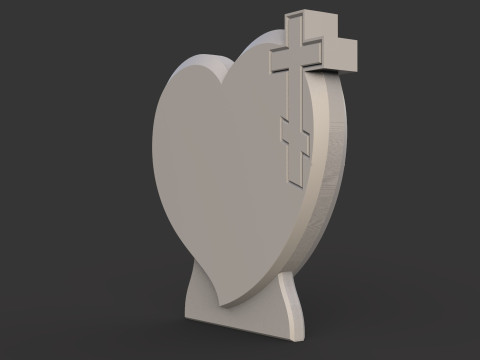 Memorial tombstone with cross 3D Druckmodell