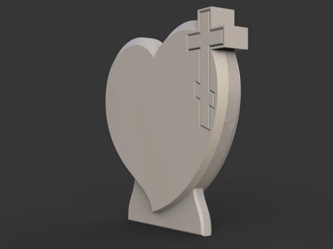 Memorial tombstone with cross 3D Print Model