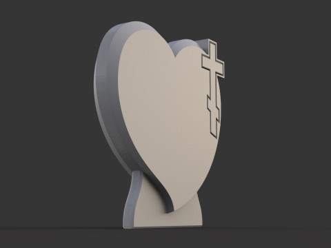 Memorial tombstone with cross 3D Druckmodell