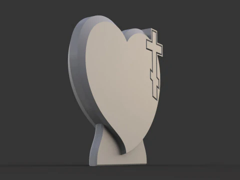 Memorial tombstone with cross 3D Print Model