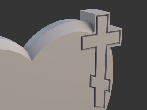 Memorial tombstone with cross 3D Druckmodell