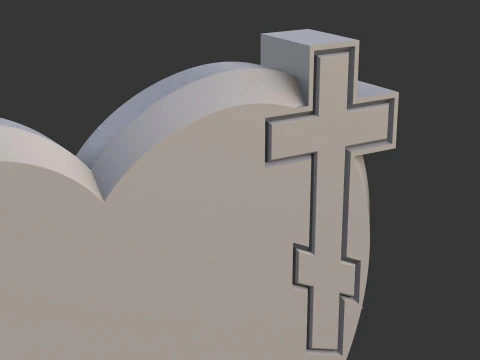 Memorial tombstone with cross 3D Print Model