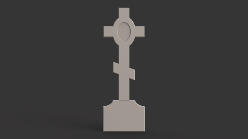 Cross Gravestone 3D प्रिंट मॉडल .c4d .max .obj .3ds .fbx .stl .blend