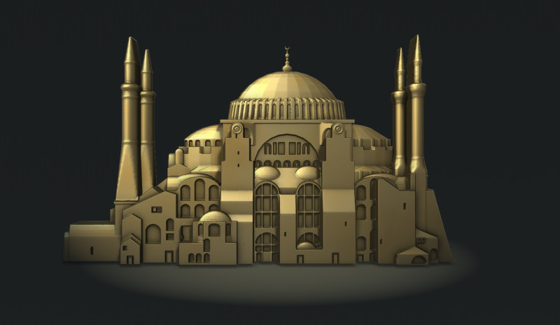 Hagia Sophia Bas Relief Modello di stampa 3D .c4d .max .obj .3ds .fbx .stl .blend 
