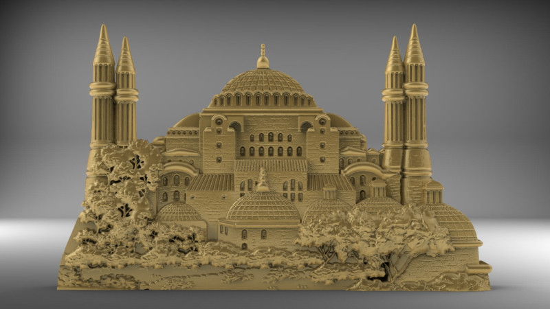 Hagia Sophia Bas Relief Modello di stampa 3D .c4d .max .obj .3ds .fbx .stl .blend 
