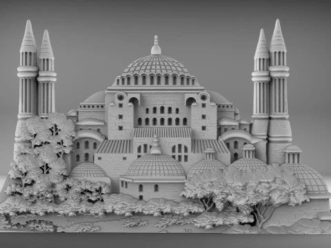Hagia Sophia Bas Relief 3D Print Model