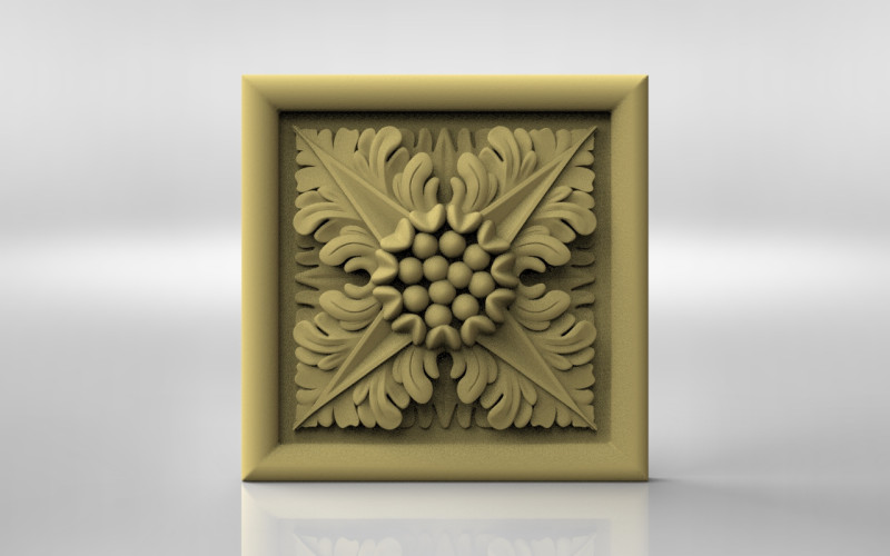 Rosette ornately carved wall plaque Model Cetak 3D .c4d .max .obj .3ds .fbx .stl .blend 