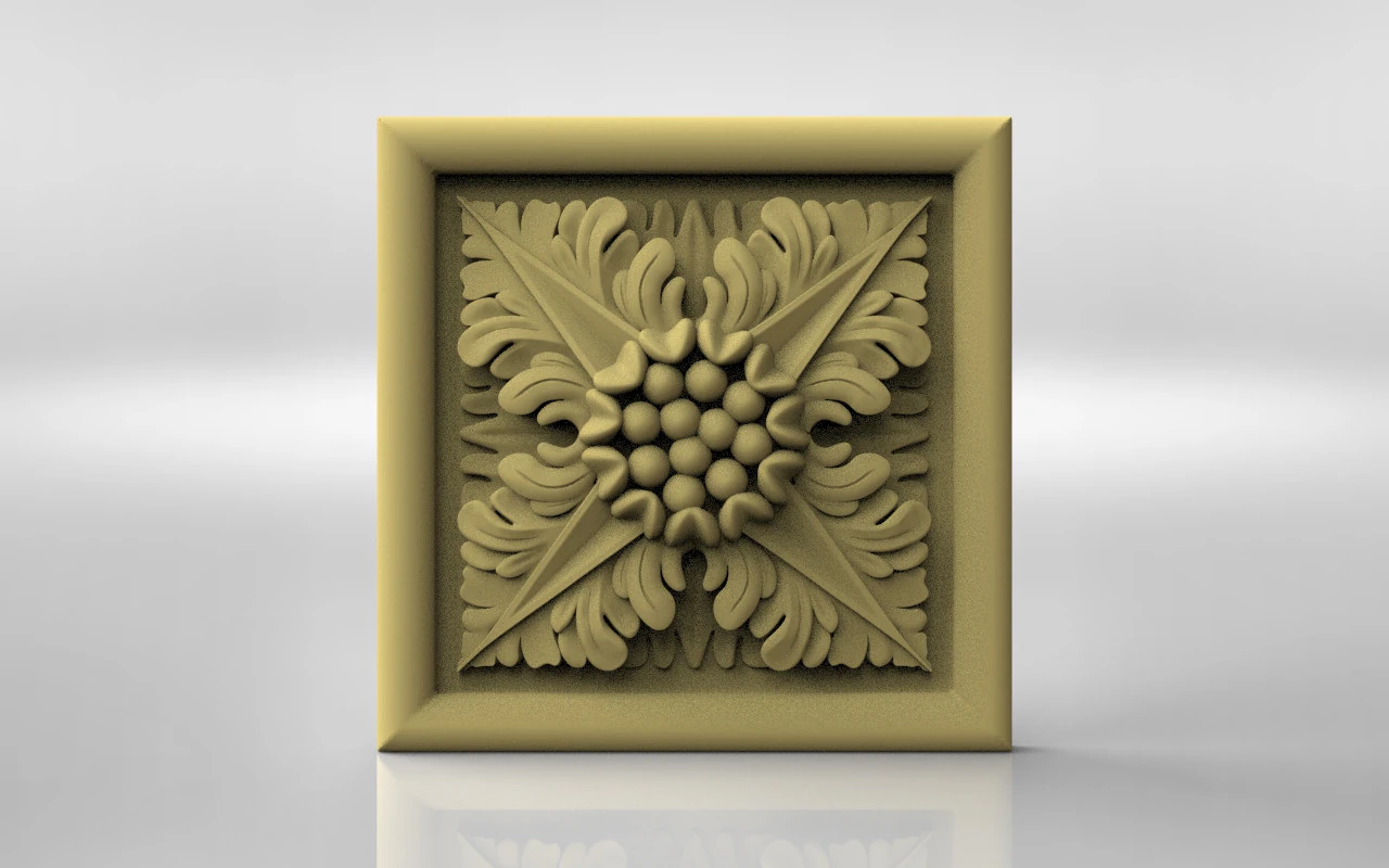 Rosette ornately carved wall plaque 3D Print Model .c4d .max .obj .3ds .fbx .stl .blend 
