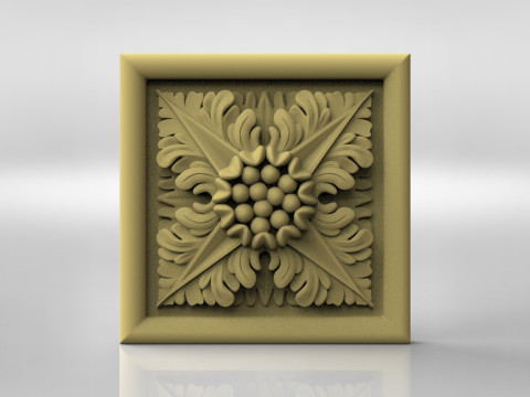Rosette ornately carved wall plaque 3D printmodel