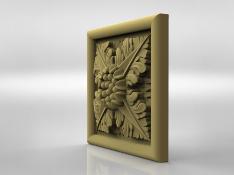 Rosette ornately carved wall plaque Model Cetak 3D