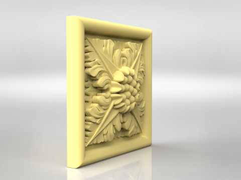 Rosette ornately carved wall plaque Model Cetak 3D