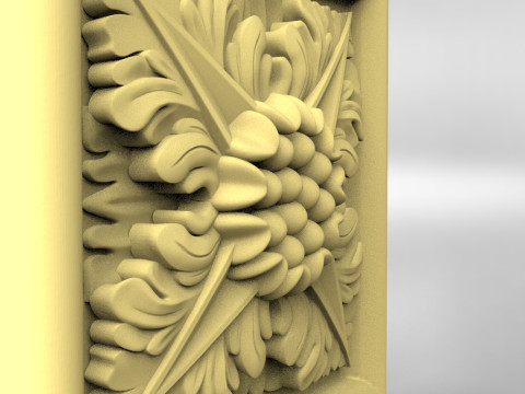 Rosette ornately carved wall plaque Model Cetak 3D