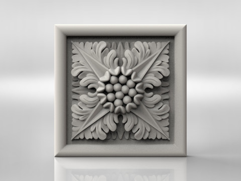 Rosette ornately carved wall plaque Model Cetak 3D